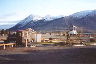 The White Pass & Yukon Route railway's engine house in Carcross being built in the fall of 2000