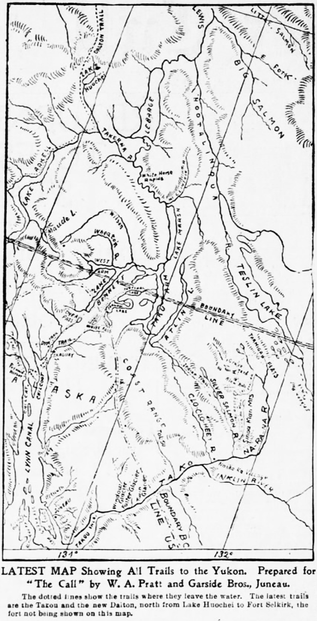 Map showing all trails to the Yukon, September 1897