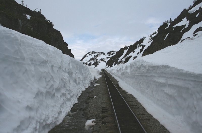 There is still over 8 feet of snow in the section at about Mile 20.