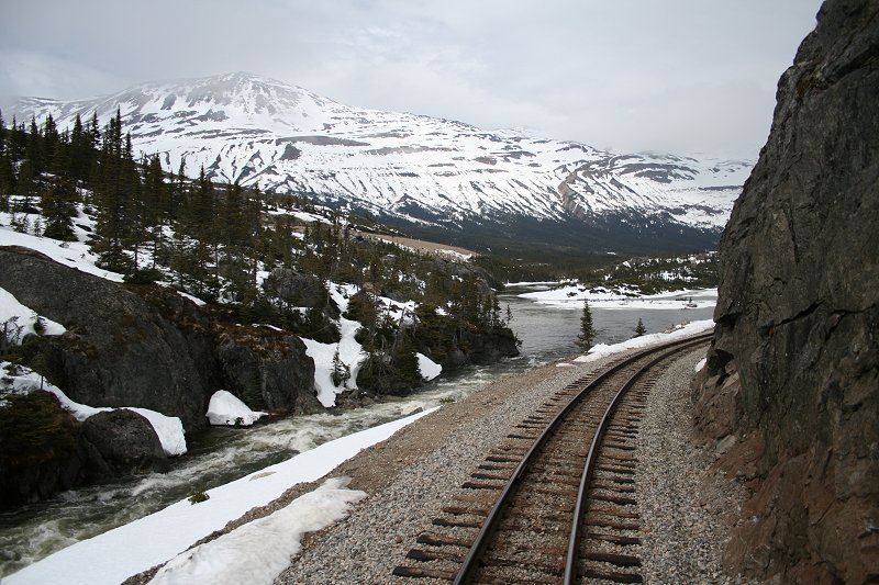 Climbing a steep grade just south of the Thompson River bridge, at about Mile 25.